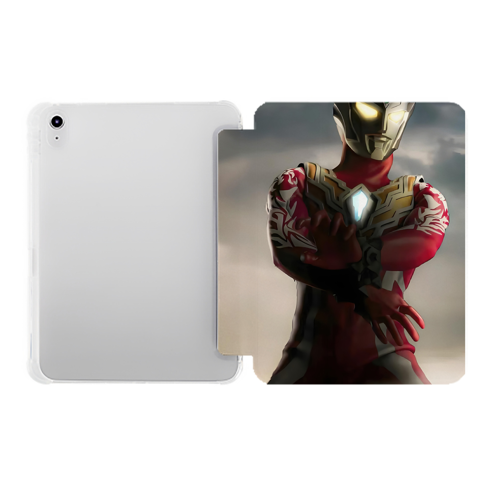 （画像用） ウルトラマン Ultraman IPad ケース ペン収納付き 三つ折りスタンド PUレザー×シリコン 対応機種9.5/10.5/10.9インチ